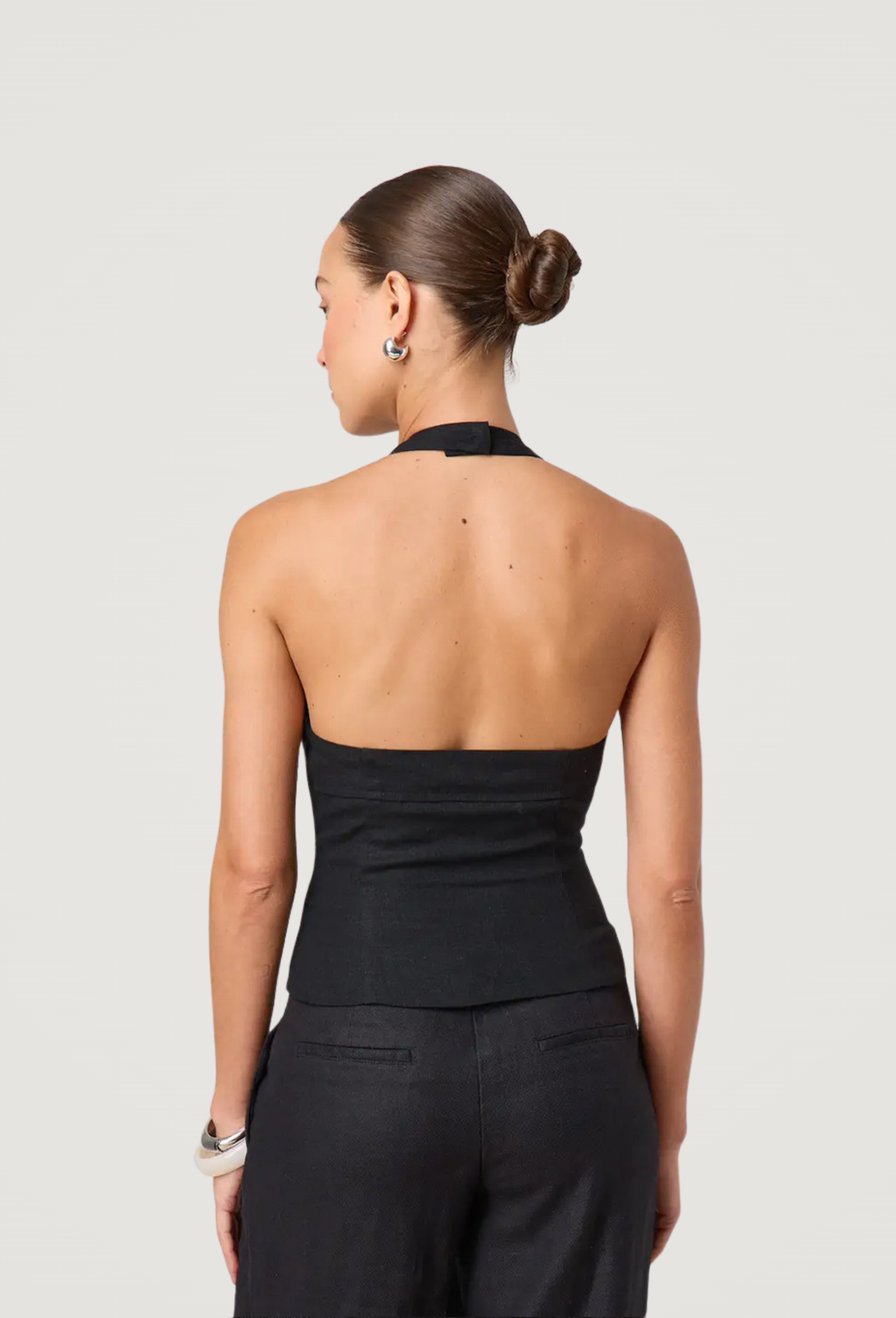 Luna Top – טופ הולטר מחויט Black